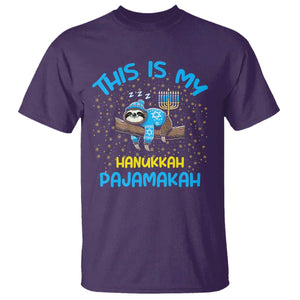 Funny This Is My Hanukkah Pajamakah T Shirt Cute Jewish Sloth Chanukkah TS09 Purple Print Your Wear