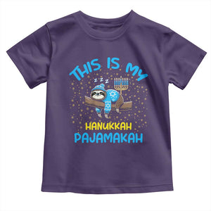 Funny This Is My Hanukkah Pajamakah Toddler T Shirt Cute Jewish Sloth Chanukkah TS09 Purple Print Your Wear