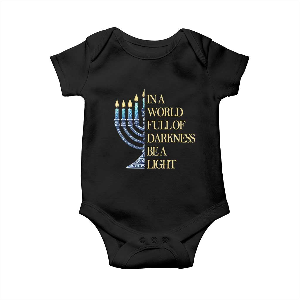 Be A Light Hanukkah Baby Onesie TS09 Black Print Your Wear