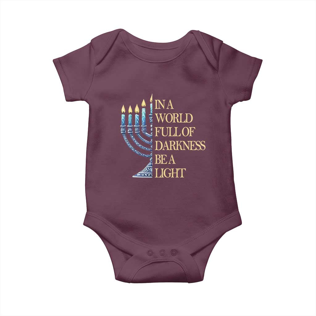 Be A Light Hanukkah Baby Onesie TS09 Maroon Print Your Wear