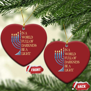 Be A Light Hanukkah Christmas Ornament TS09 Heart Red Print Your Wear