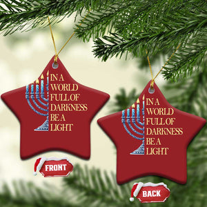 Be A Light Hanukkah Christmas Ornament TS09 Star Red Print Your Wear