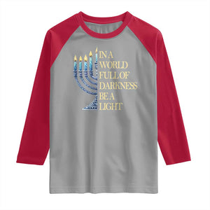 Be A Light Hanukkah Raglan Shirt TS09 Sport Gray Red Print Your Wear