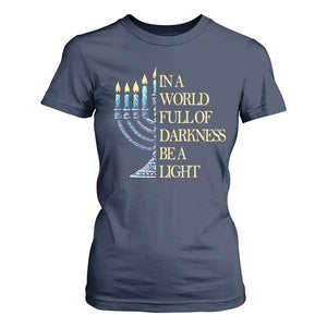 Be A Light Hanukkah T Shirt For Women TS09 Navy Print Your Wear