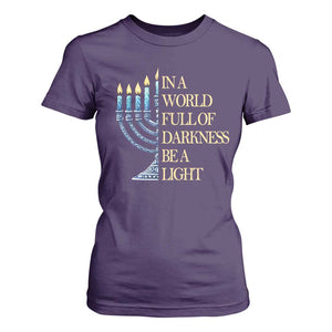 Be A Light Hanukkah T Shirt For Women TS09 Purple Print Your Wear