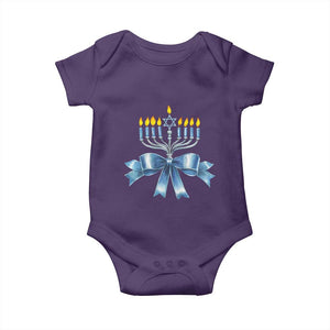 Hanukkah Menorah Jewish Coquette Bow Baby Onesie TS09 Purple Print Your Wear