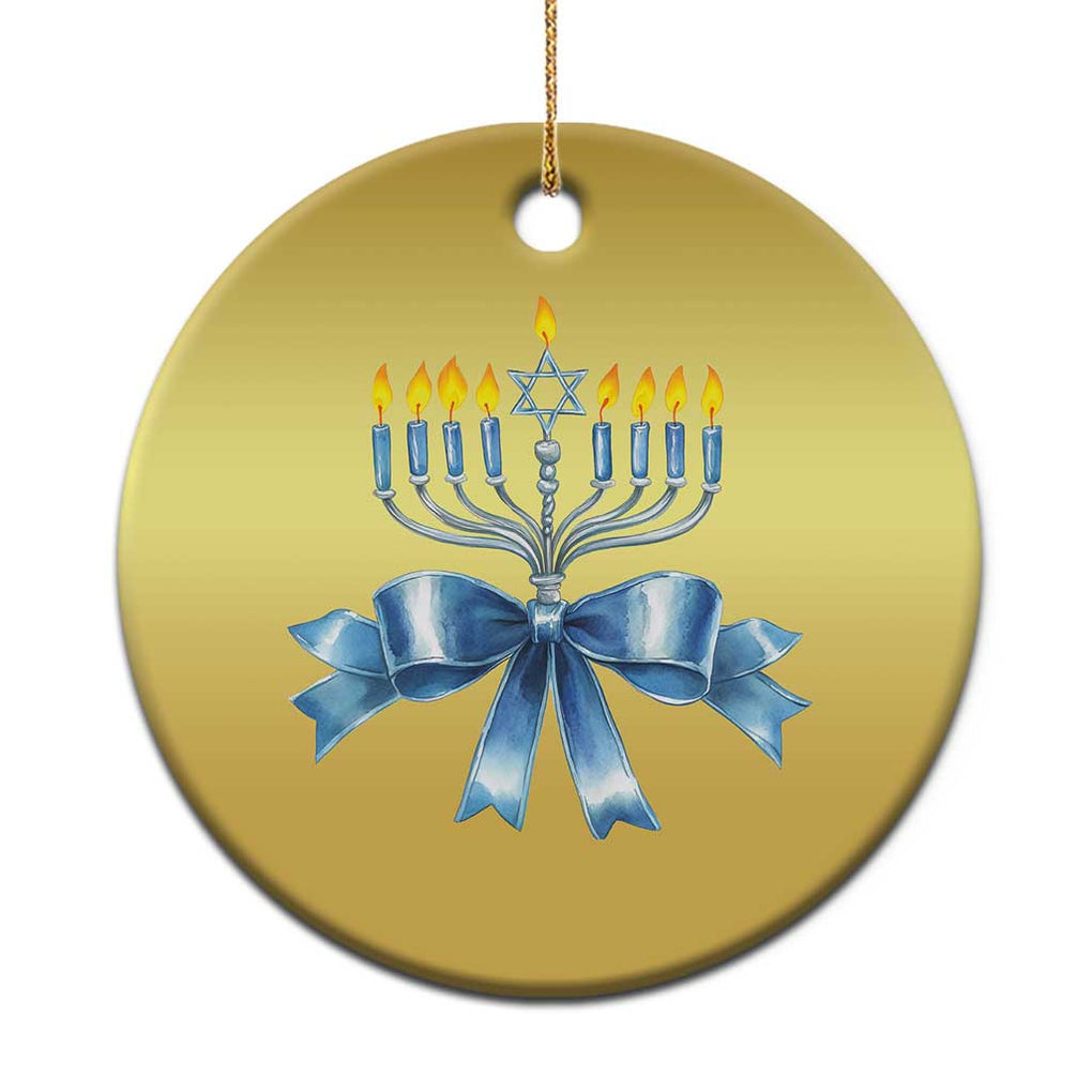 Hanukkah Menorah Jewish Coquette Bow Christmas Ornament TS09 Print Your Wear