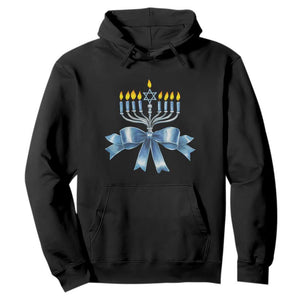 Hanukkah Menorah Jewish Coquette Bow Hoodie TS09 Black Print Your Wear