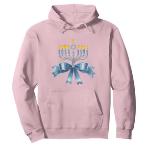 Hanukkah Menorah Jewish Coquette Bow Hoodie TS09 Light Pink Print Your Wear