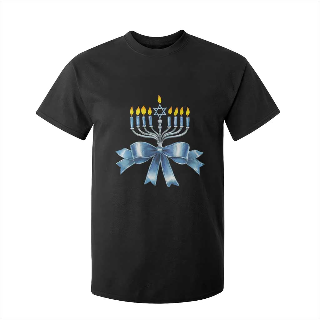 Hanukkah Menorah Jewish Coquette Bow T Shirt For Kid TS09 Black Print Your Wear