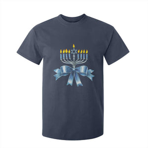 Hanukkah Menorah Jewish Coquette Bow T Shirt For Kid TS09 Navy Print Your Wear