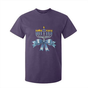 Hanukkah Menorah Jewish Coquette Bow T Shirt For Kid TS09 Purple Print Your Wear