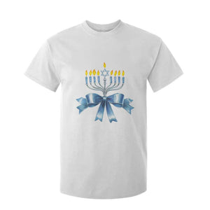 Hanukkah Menorah Jewish Coquette Bow T Shirt For Kid TS09 White Print Your Wear