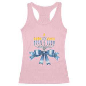 Hanukkah Menorah Jewish Coquette Bow Racerback Tank Top TS09 Light Pink Print Your Wear