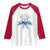 Hanukkah Menorah Jewish Coquette Bow Raglan Shirt TS09 White Red Print Your Wear