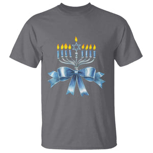 Hanukkah Menorah Jewish Coquette Bow T Shirt TS09 Charcoal Print Your Wear