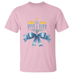 Hanukkah Menorah Jewish Coquette Bow T Shirt TS09 Light Pink Print Your Wear