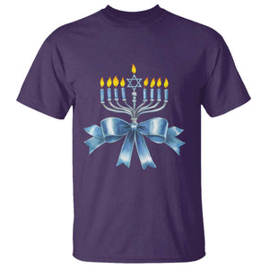 Hanukkah Menorah Jewish Coquette Bow T Shirt TS09 Purple Print Your Wear