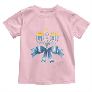 Hanukkah Menorah Jewish Coquette Bow Toddler T Shirt TS09 Light Pink Print Your Wear