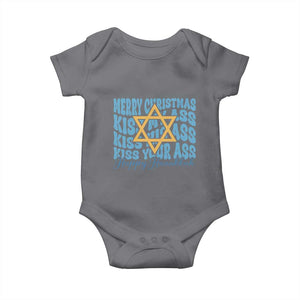 Funny Hanukkah Baby Onesie Kiss My Ass Kiss His Ass Kiss Your Ass TS09 Charcoal Print Your Wear