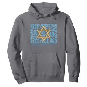 Funny Hanukkah Hoodie Kiss My Ass Kiss His Ass Kiss Your Ass TS09 Charcoal Print Your Wear