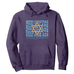 Funny Hanukkah Hoodie Kiss My Ass Kiss His Ass Kiss Your Ass TS09 Purple Print Your Wear