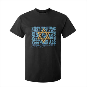 Funny Hanukkah T Shirt For Kid Kiss My Ass Kiss His Ass Kiss Your Ass TS09 Black Print Your Wear