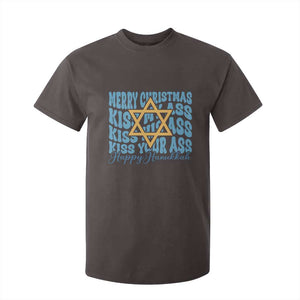 Funny Hanukkah T Shirt For Kid Kiss My Ass Kiss His Ass Kiss Your Ass TS09 Dark Chocolate Print Your Wear