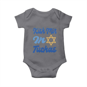 Funny Hanukkah Baby Onesie Kish Mir In Tuchas Jewish Yiddish Ashkenazi TS09 Charcoal Print Your Wear