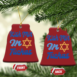 Funny Hanukkah Christmas Ornament Kish Mir In Tuchas Jewish Yiddish Ashkenazi TS09 Bell Flake Red Print Your Wear