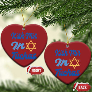 Funny Hanukkah Christmas Ornament Kish Mir In Tuchas Jewish Yiddish Ashkenazi TS09 Heart Red Print Your Wear