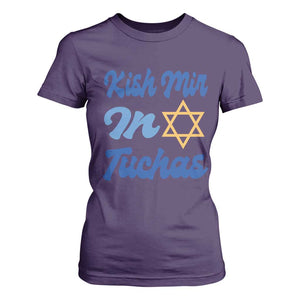 Funny Hanukkah T Shirt For Women Kish Mir In Tuchas Jewish Yiddish Ashkenazi TS09 Purple Print Your Wear