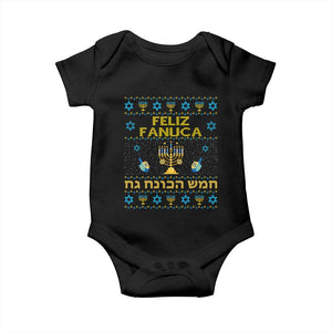 Funny Hanukkah Baby Onesie Feliz Januca Ladino Jewish Sephardic TS09 Black Print Your Wear