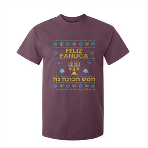 Funny Hanukkah T Shirt For Kid Feliz Januca Ladino Jewish Sephardic TS09 Maroon Print Your Wear