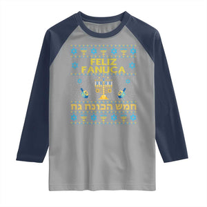 Funny Hanukkah Raglan Shirt Feliz Januca Ladino Jewish Sephardic TS09 Sport Gray Navy Print Your Wear