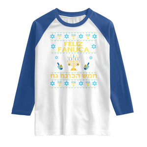 Funny Hanukkah Raglan Shirt Feliz Januca Ladino Jewish Sephardic TS09 White Royal Print Your Wear