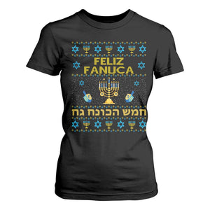 Funny Hanukkah T Shirt For Women Feliz Januca Ladino Jewish Sephardic TS09 Black Print Your Wear