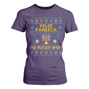 Funny Hanukkah T Shirt For Women Feliz Januca Ladino Jewish Sephardic TS09 Purple Print Your Wear