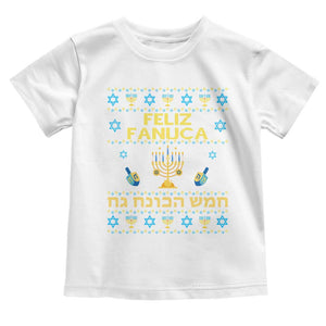 Funny Hanukkah Toddler T Shirt Feliz Januca Ladino Jewish Sephardic TS09 White Print Your Wear