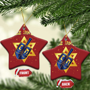 Funny Hanukkah Christmas Ornament Feliz Januca Jewish Sephardic Ladino TS09 Star Red Print Your Wear