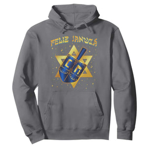 Funny Hanukkah Hoodie Feliz Januca Jewish Sephardic Ladino TS09 Charcoal Print Your Wear