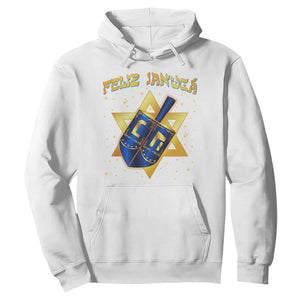 Funny Hanukkah Hoodie Feliz Januca Jewish Sephardic Ladino TS09 White Print Your Wear