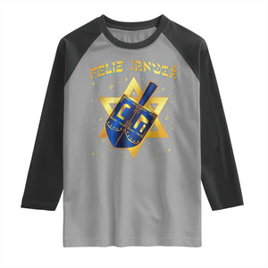 Funny Hanukkah Raglan Shirt Feliz Januca Jewish Sephardic Ladino TS09 Sport Gray Black Print Your Wear