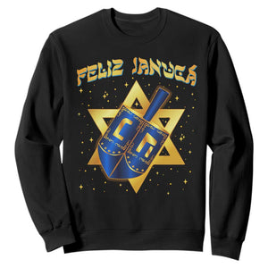 Funny Hanukkah Sweatshirt Feliz Januca Jewish Sephardic Ladino TS09 Black Print Your Wear