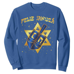 Funny Hanukkah Sweatshirt Feliz Januca Jewish Sephardic Ladino TS09 Royal Blue Print Your Wear