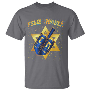 Funny Hanukkah T Shirt Feliz Januca Jewish Sephardic Ladino TS09 Charcoal Print Your Wear