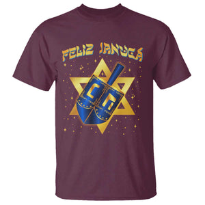 Funny Hanukkah T Shirt Feliz Januca Jewish Sephardic Ladino TS09 Maroon Print Your Wear