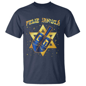 Funny Hanukkah T Shirt Feliz Januca Jewish Sephardic Ladino TS09 Navy Print Your Wear