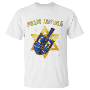 Funny Hanukkah T Shirt Feliz Januca Jewish Sephardic Ladino TS09 White Print Your Wear