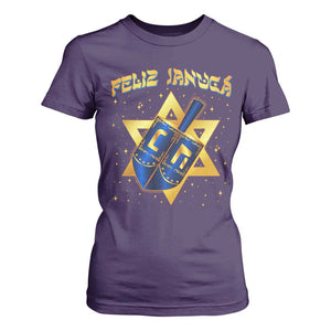 Funny Hanukkah T Shirt For Women Feliz Januca Jewish Sephardic Ladino TS09 Purple Print Your Wear